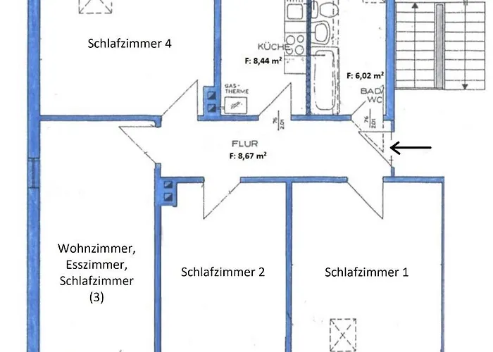 Zentral Gelegene Dg-wohnung Mit 4 Schlafzimmern Eisenach